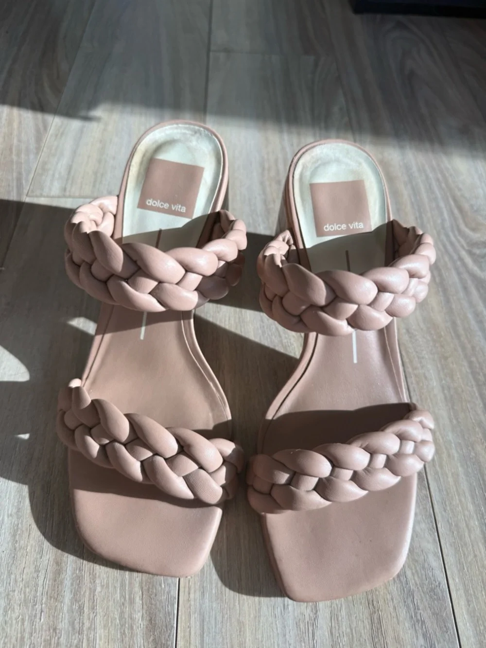 Dolce Vita Blush Braided Block Heel Sandals - Picture 2 of 2